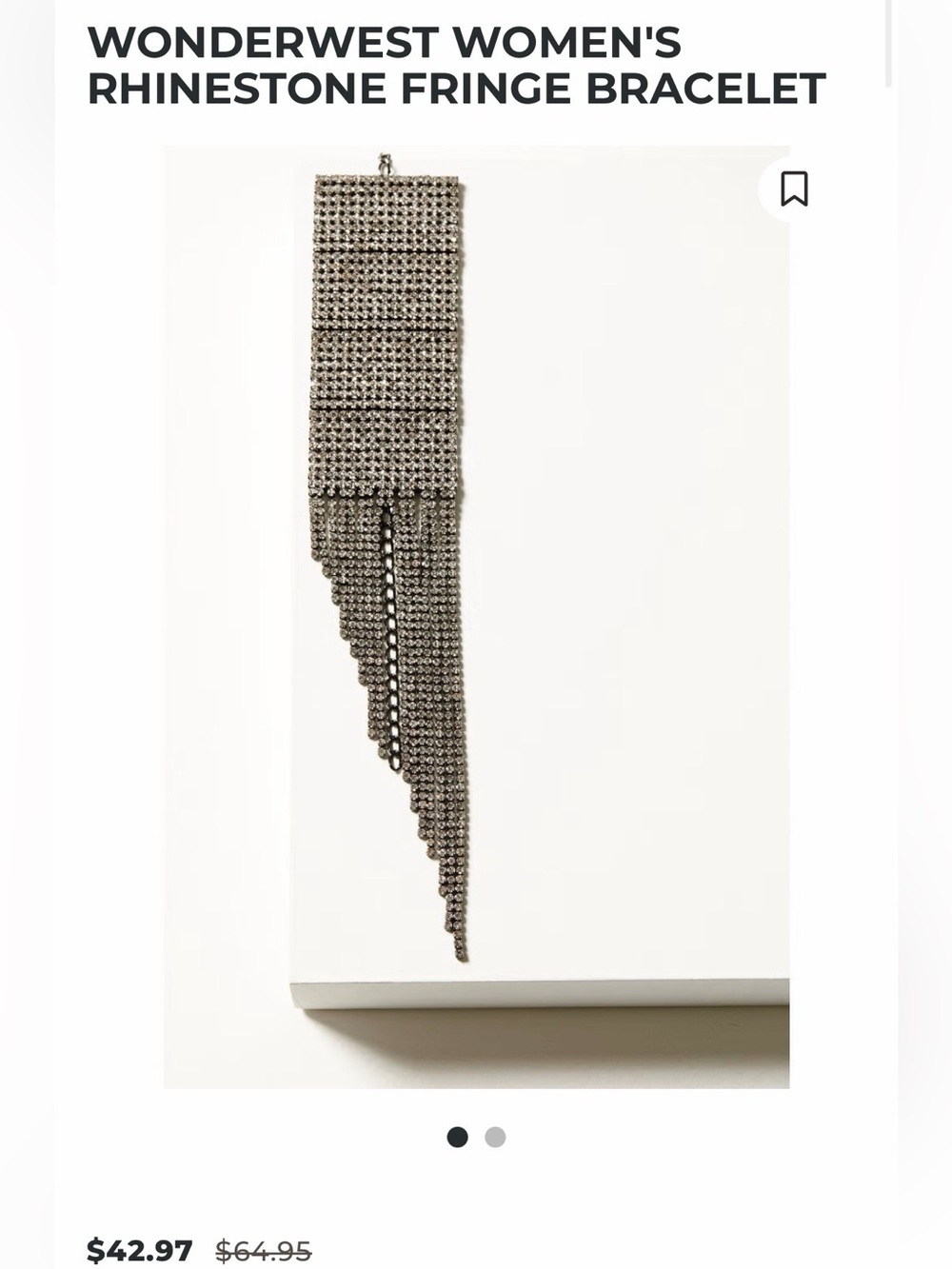 Wonderwest Crystal Rhinestone Fringe Bracelet - Silver Sparkle